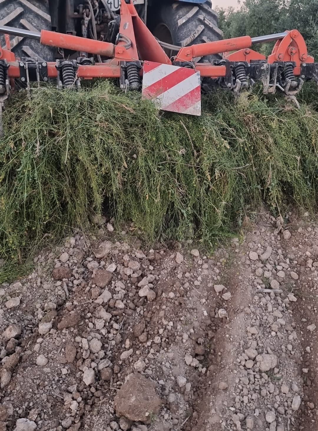 Trabajo agrícola con tractor y cultivador